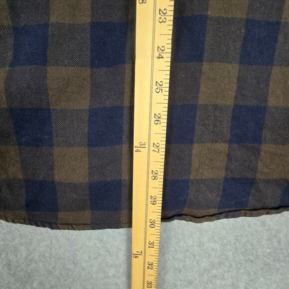 Bonobos Shirt Mens Size Medium Slim Fit Brown Navy Buffalo Plaid Flannel - Picture 16 of 16